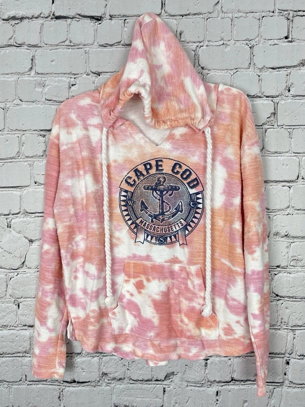 Southern Spirit Cape Cod Tie-Dye Hoodie - Pink & Peach Size M